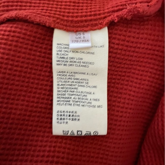 ANTHROPOLOGIE Orange Oversized Thermal Top - Picture 5 of 6